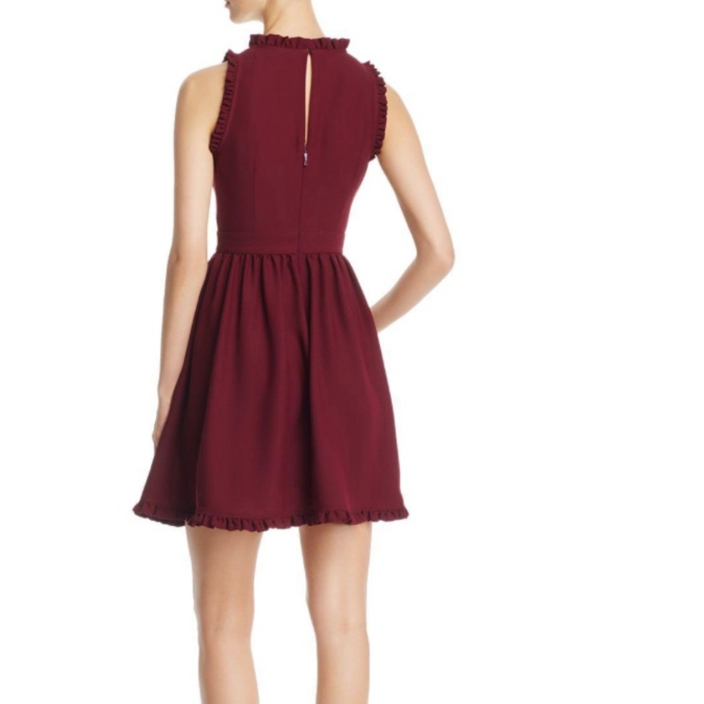 Kate Spade Cherry Ruffle Dress Burgundy size 4